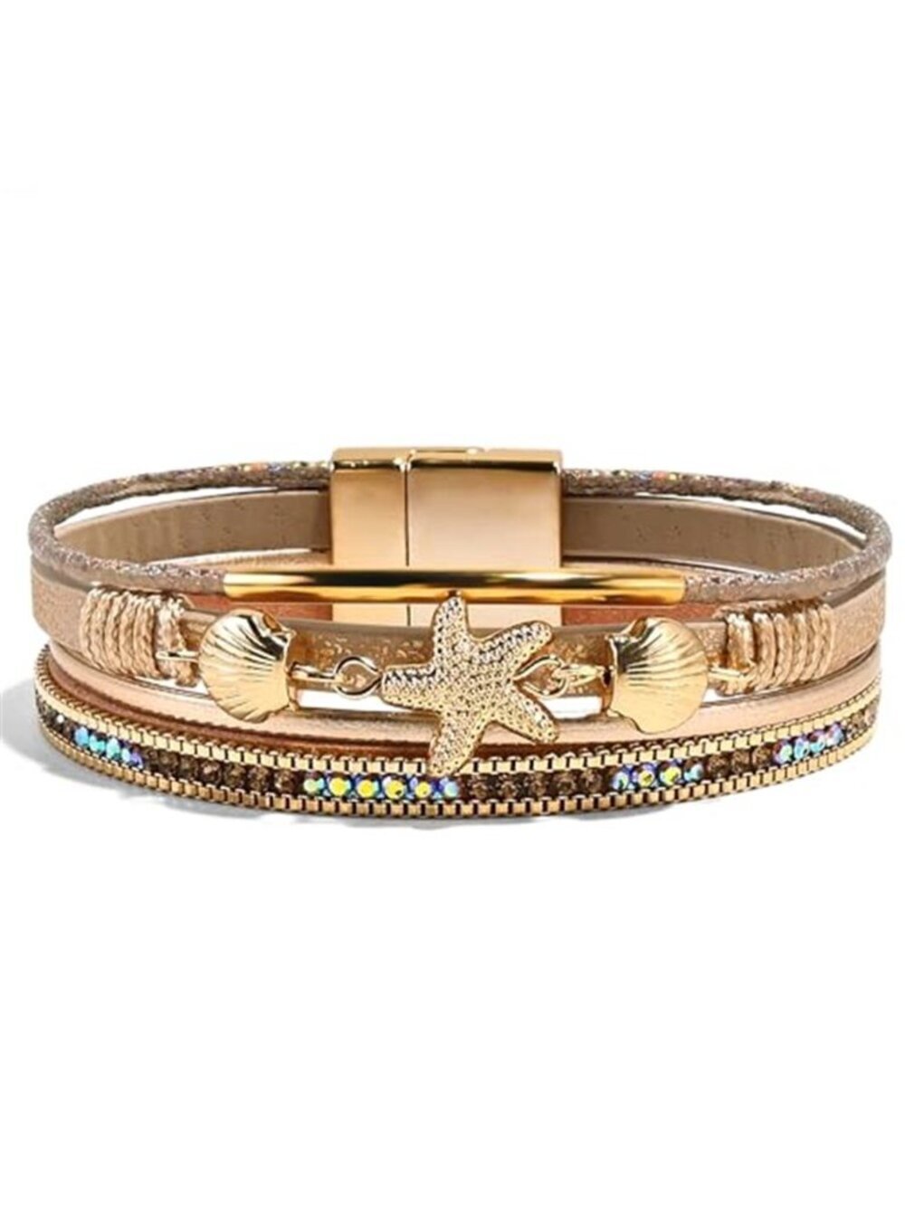 Boho Starfish Leather Bracelet